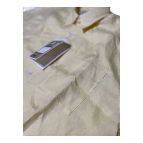 Madeleine Finn Maru Stateroom Baggage Men’s ‎ Large Yellow Button Up Cotton - Picture 8 of 12